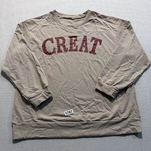 Crowneck Long Sleeve Sweatshirt Women Sz XL Tan Pre-Owned